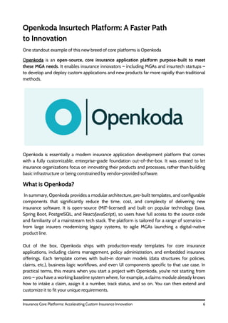 Insurance Core Modules Insurance Core Platforms: Accelerating Custom Insurance Innovation | PDF