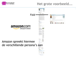 Het grote voorbeeld…. Fold Amazon spreekt hiermee  de verschillende persona’s aan 