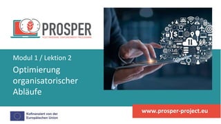 Optimierung
organisatorischer
Abläufe
Modul 1 / Lektion 2
www.prosper-project.eu
 