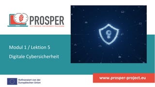Digitale Cybersicherheit
Modul 1 / Lektion 5
www.prosper-project.eu
 