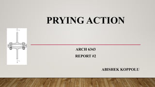 PRYING ACTION
ARCH 6343
REPORT #2
ABISHEK KOPPOLU
 