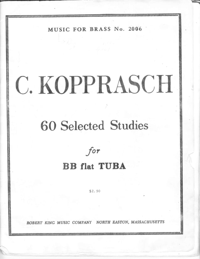 Kopprasch 60 selected studies for bb flat tuba PDF Classical Music