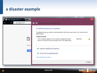 SQLDay 2016
a disaster example
 