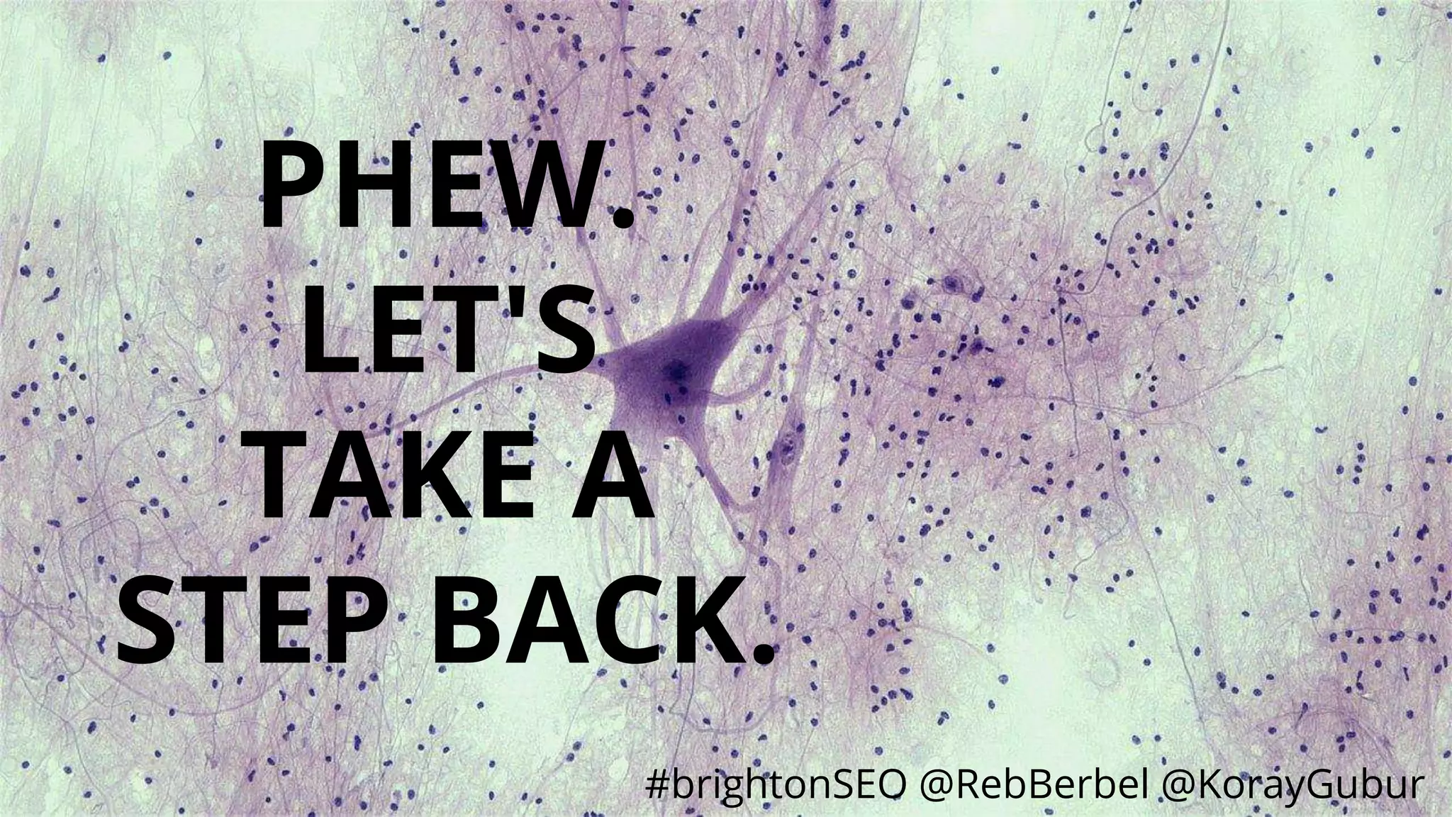 #brightonSEO @RebBerbel @KorayGubur
PHEW.
LET'S
TAKE A
STEP BACK.
 