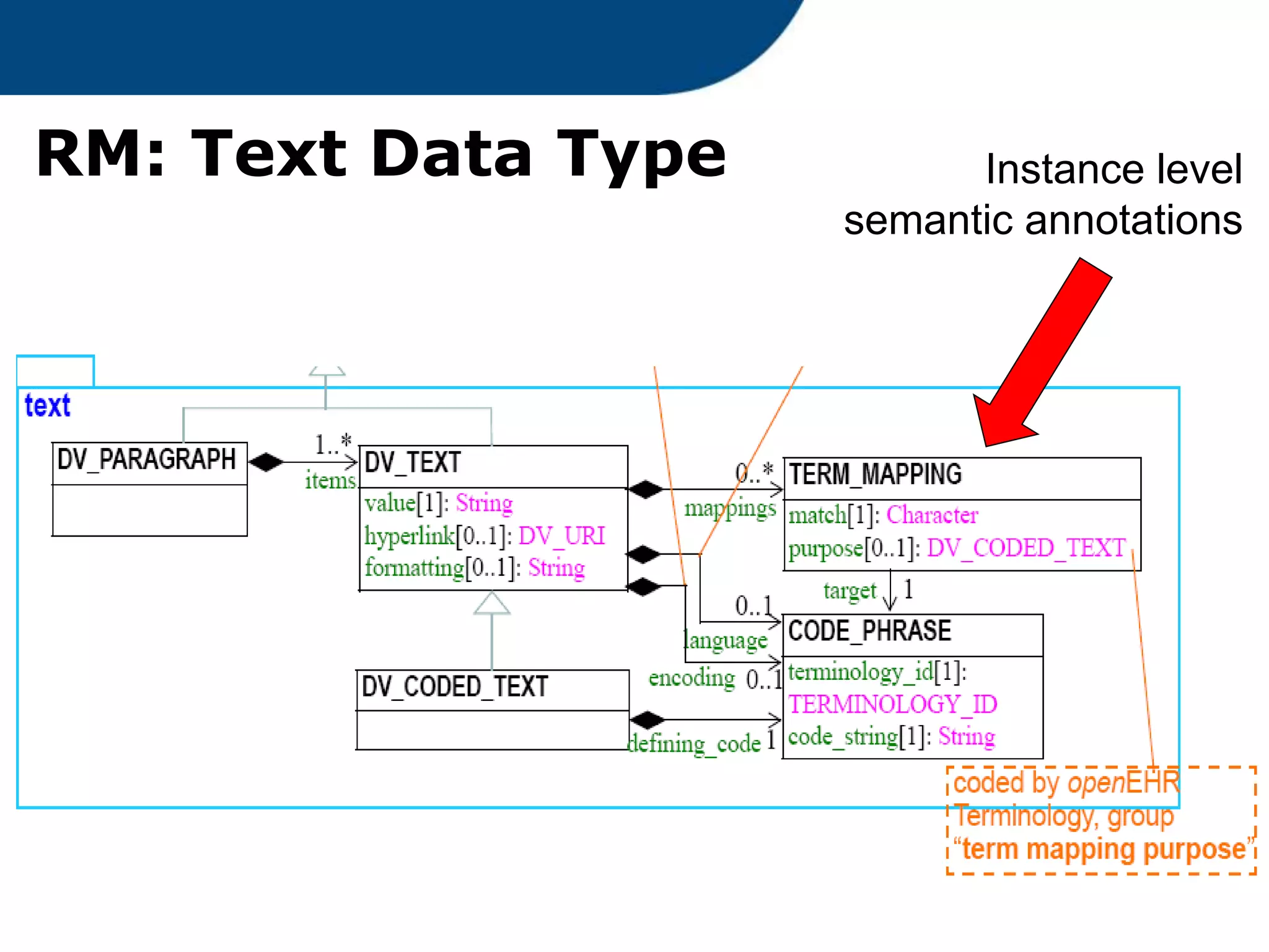 RM: Text Data Type Instance level
semantic annotations
 