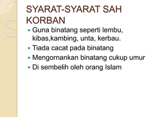 Syarat Sah Korban Tingkatan 4