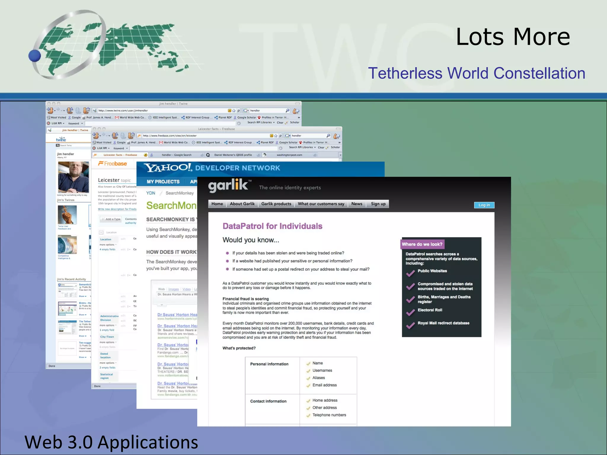 Tetherless World Constellation
Web 3.0 Applications
Lots More
 