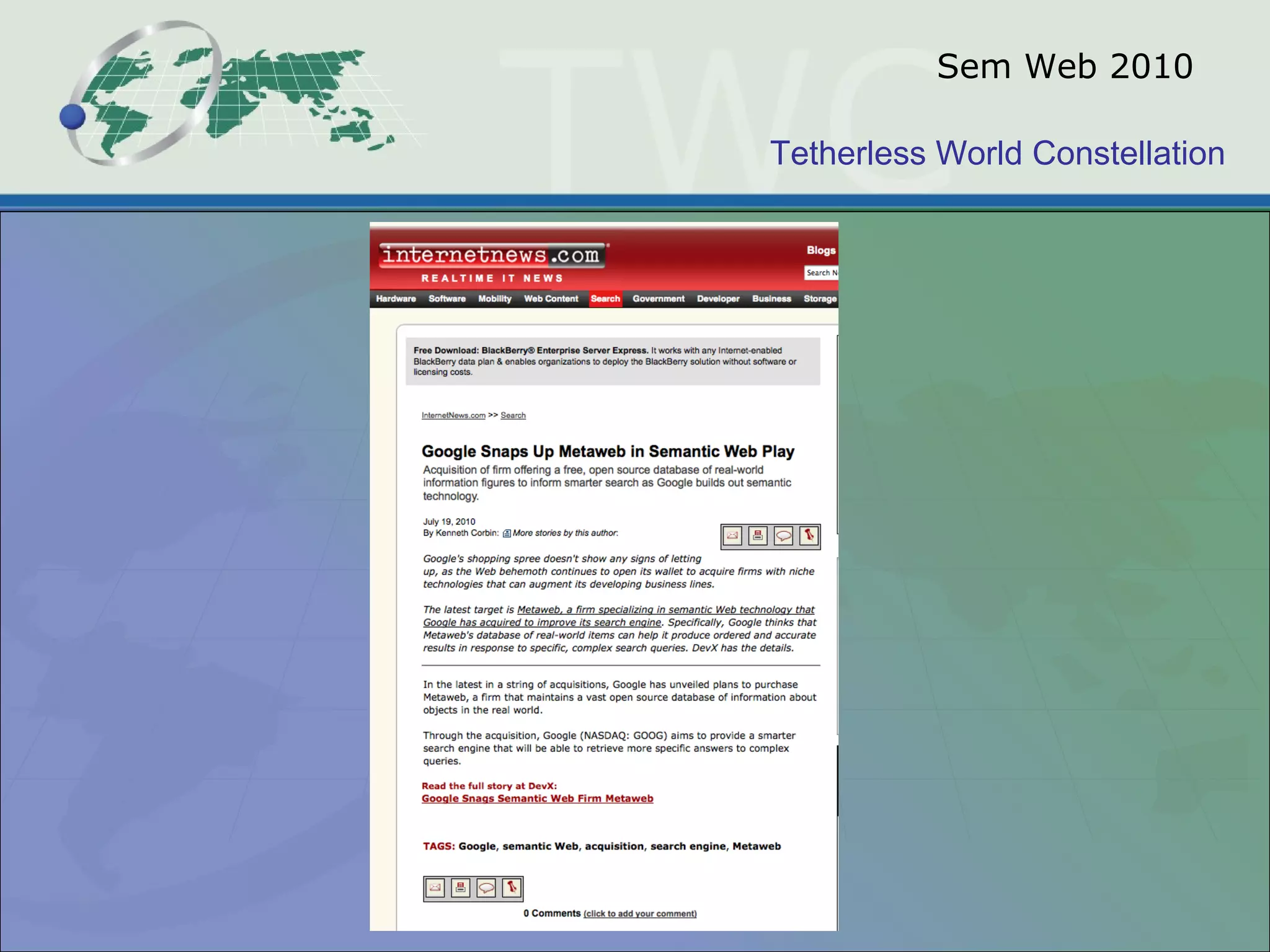 Tetherless World Constellation
Sem Web 2010
 