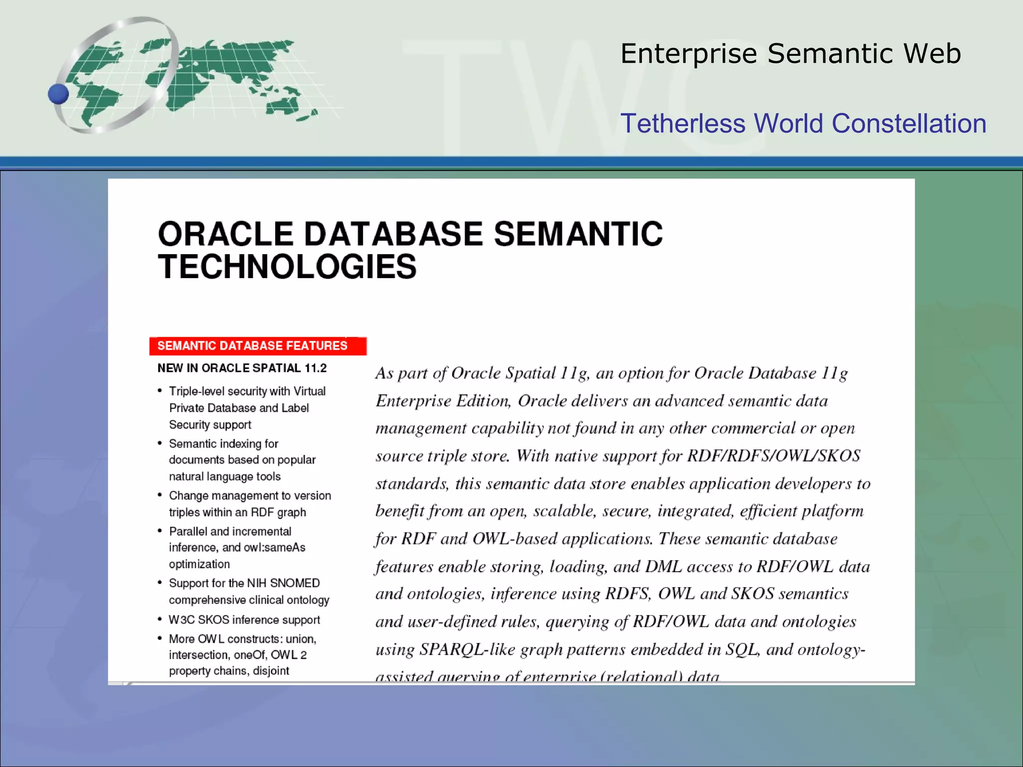 Tetherless World Constellation
Enterprise Semantic Web
 