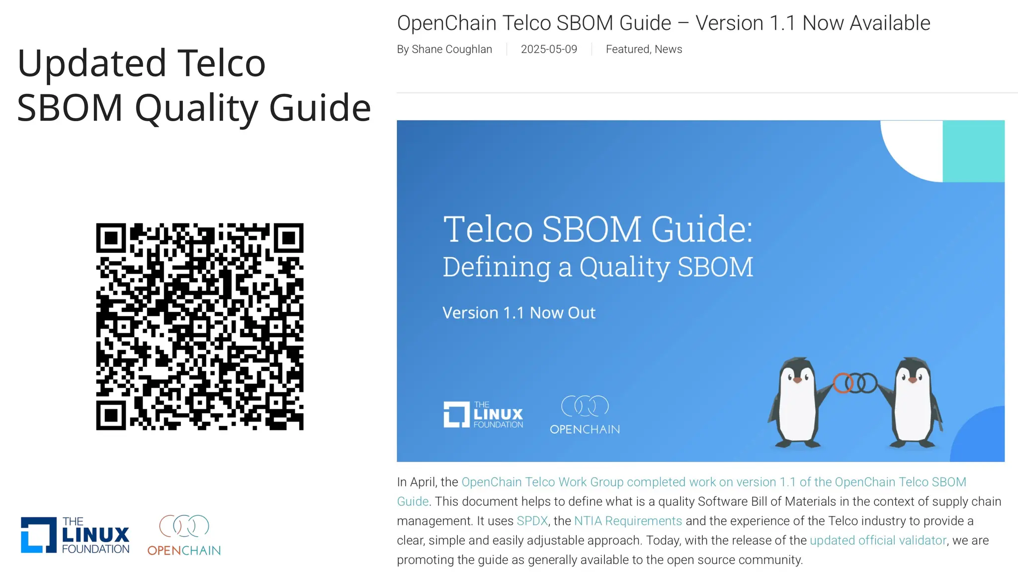 Updated Telco
SBOM Quality Guide
 