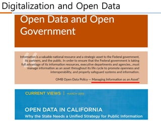Digitalization and Open Data
 