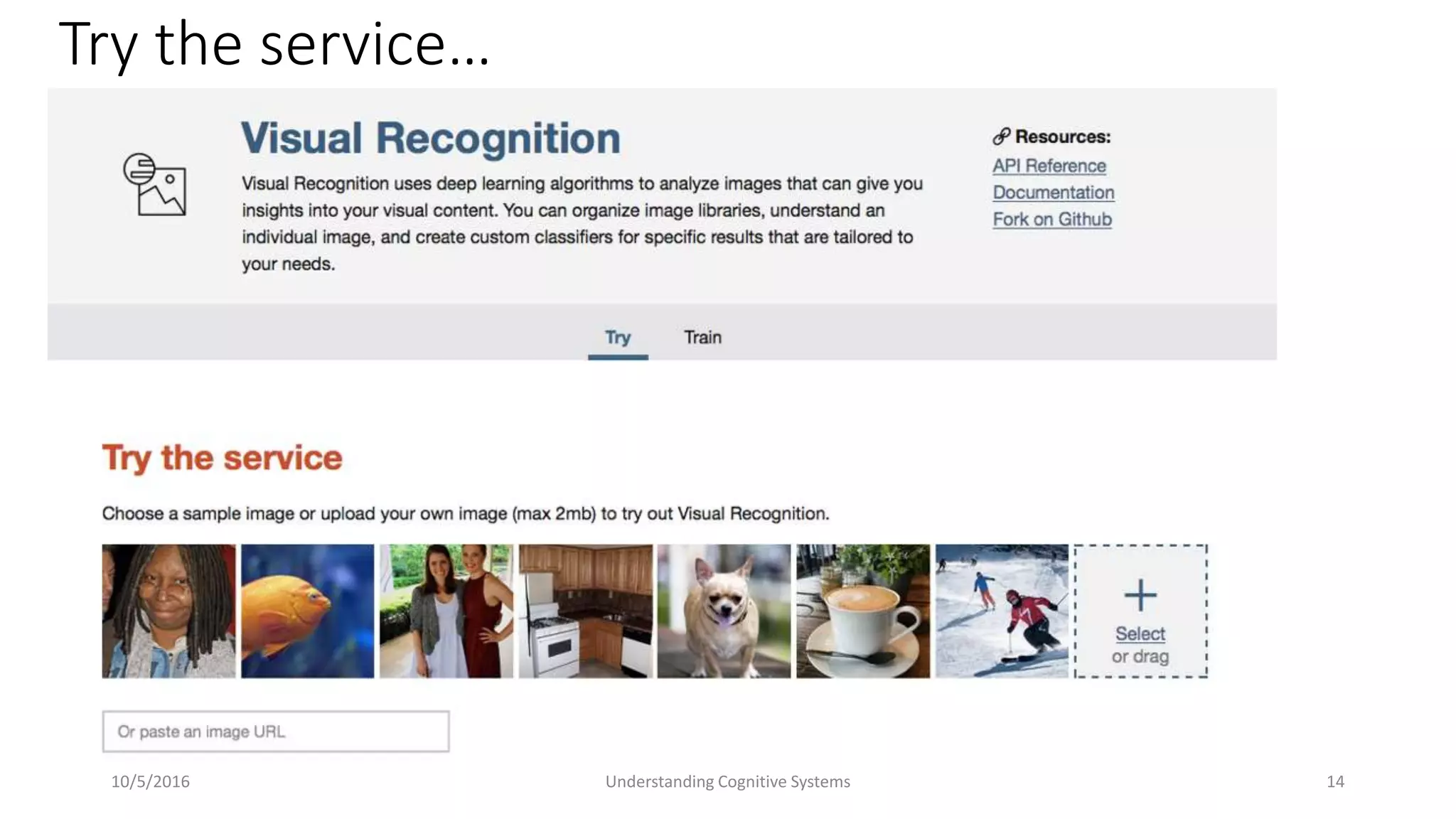 Try the service…
10/5/2016 Understanding Cognitive Systems 14
 