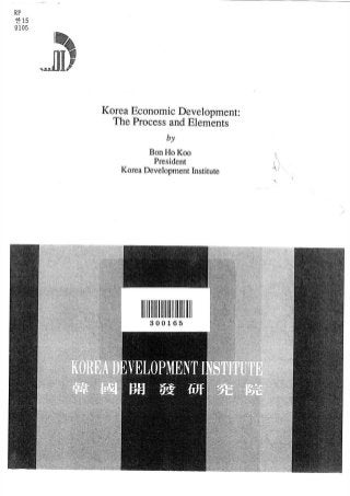Korea Economic Development (The Process and Elements)