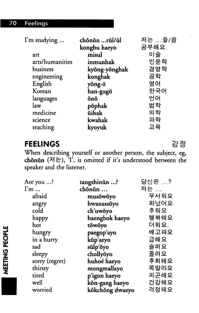 korean phrase book korean word for happy