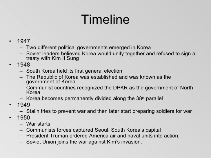 Timeline Of The Korean War
