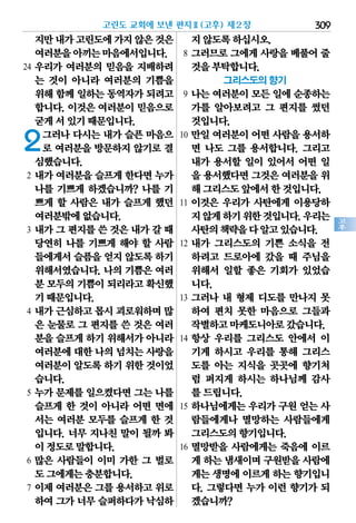 309
고
후
지만내가고린도에가지않은것은
여러분을아끼는마음에서입니다.
24 우리가 여러분의 믿음을 지배하려
는 것이 아니라 여러분의 기쁨을
위해함께일하는동역자가되려고
합니다. 이것은 여러분이 믿음으로
굳게서있기때문입니다.
2그러나 다시는 내가 슬픈 마음으
로 여러분을 방문하지 않기로 결
심했습니다.
2 내가 여러분을 슬프게 한다면 누가
나를 기쁘게 하겠습니까? 나를 기
쁘게 할 사람은 내가 슬프게 했던
여러분밖에없습니다.
3 내가그편지를쓴것은내가갈때
당연히 나를 기쁘게 해야 할 사람
들에게서슬픔을얻지 않도록하기
위해서였습니다. 나의 기쁨은 여러
분 모두의기쁨이되리라고확신했
기때문입니다.
4 내가 근심하고 몹시 괴로워하며 많
은 눈물로 그 편지를 쓴 것은 여러
분을슬프게하기위해서가아니라
여러분에대한나의 넘치는사랑을
여러분이알도록하기 위한것이었
습니다.
5 누가 문제를 일으켰다면 그는 나를
슬프게 한 것이 아니라 어떤 면에
서는 여러분 모두를 슬프게 한 것
입니다. 너무 지나친 말이 될까 봐
이정도로말합니다.
6 많은 사람들이 이미 가한 그 벌로
도그에게는충분합니다.
7 이제 여러분은 그를 용서하고 위로
하여그가너무슬퍼하다가낙심하
지않도록하십시오.
8 그러므로 그에게 사랑을 베풀어 줄
것을부탁합니다.
그리스도의 향기
9 나는 여러분이 모든 일에 순종하는
가를 알아보려고 그 편지를 썼던
것입니다.
10 만일 여러분이 어떤 사람을 용서하
면 나도 그를 용서합니다. 그리고
내가 용서할 일이 있어서 어떤 일
을 용서했다면그것은여러분을위
해그리스도앞에서한것입니다.
11 이것은 우리가 사탄에게 이용당하
지않게하기위한것입니다.우리는
사탄의책략을다알고있습니다.
12 내가 그리스도의 기쁜 소식을 전
하려고 드로아에 갔을 때 주님을
위해서 일할 좋은 기회가 있었습
니다.
13 그러나 내 형제 디도를 만나지 못
하여 편치 못한 마음으로 그들과
작별하고마케도니아로갔습니다.
14 항상 우리를 그리스도 안에서 이
기게 하시고 우리를 통해 그리스
도를 아는 지식을 곳곳에 향기처
럼 퍼지게 하시는 하나님께 감사
를드립니다.
15 하나님에게는 우리가 구원 얻는 사
람들에게나 멸망하는 사람들에게
그리스도의향기입니다.
16 멸망받을 사람에게는 죽음에 이르
게 하는냄새이며구원받을사람에
게는생명에이르게하는향기입니
다. 그렇다면 누가 이런 향기가 되
겠습니까?
고린도 교회에 보낸 편지Ⅱ(고후) 제2장
 