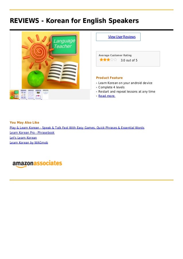 Korean for english speakers