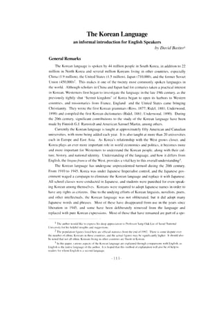 Korean through english