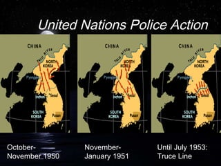 United Nations Police Action
October-
November 1950
November-
January 1951
Until July 1953:
Truce Line
 