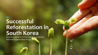 Successful
Reforestation in
South Korealessons learned from the Republic of Korea’s
National Reforestation Programme
 