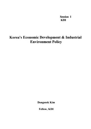 Korea's Economic Development and Industrial Environment Policy