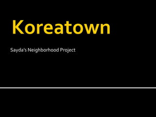 Koreatown Sayda’s Neighborhood Project 