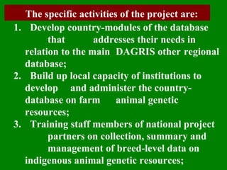 Delivering systematic information on indigenous farm animal genetic resources  of  developing countries: The concept of Country DAGRIS