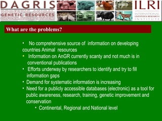 Delivering systematic information on indigenous farm animal genetic resources  of  developing countries: The concept of Country DAGRIS