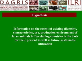 Delivering systematic information on indigenous farm animal genetic resources  of  developing countries: The concept of Country DAGRIS