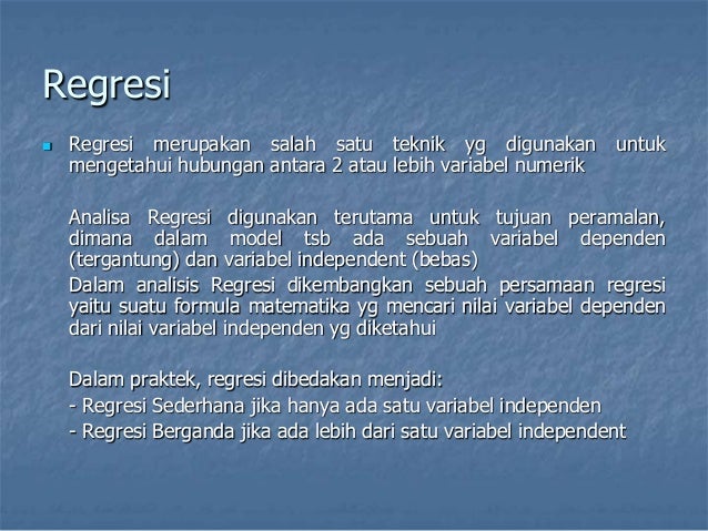 Korelasi dan regresi