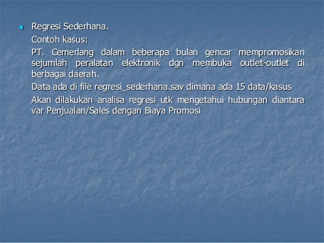 Korelasi dan regresi