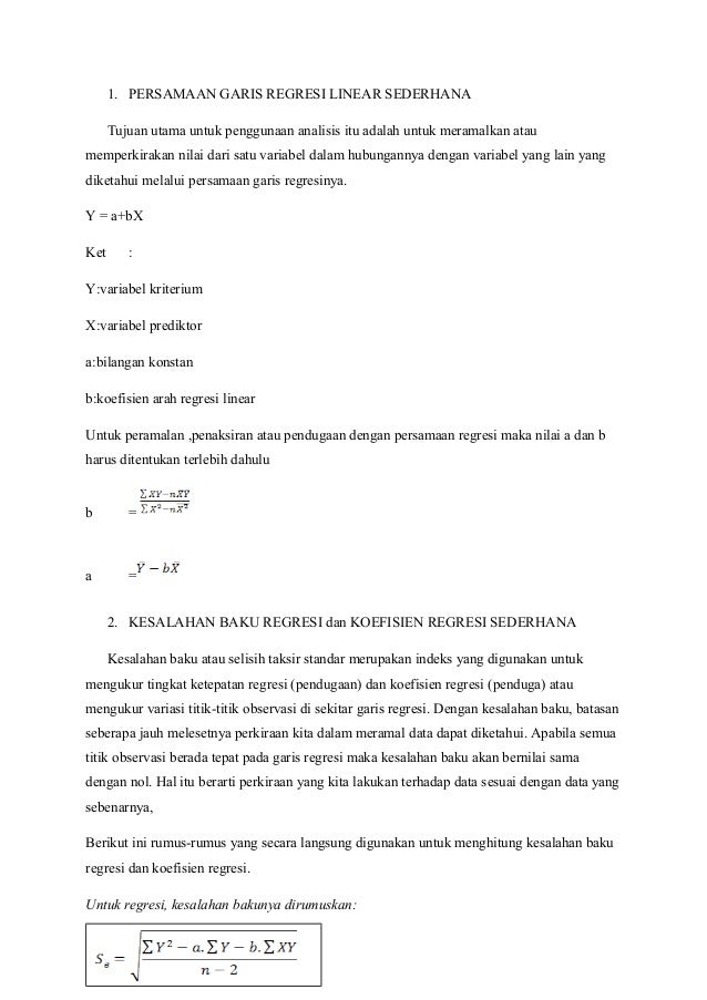 Korelasi Dan Regresi Sederhana