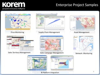 Enterprise Project Samples




   Price Monitoring          Supply Chain Management         Asset Management




Sales Ter...