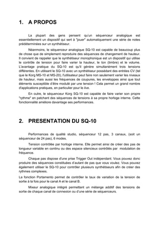 Korg sq 10 french manual | PDF