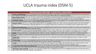 UCLA trauma index (DSM-5)
 