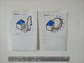 Engadget部活動:電子工作部「スマホ連係ガジェットを作ろう！」チーム「せんたく風鈴」

2013年8月17日（土）・25日（日）

 