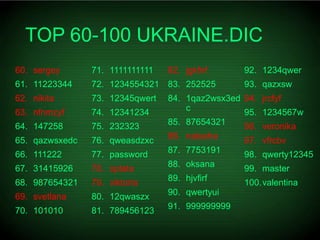 Serhiy Korolenko - The Strength of Ukrainian Users’ P@ssw0rds2017