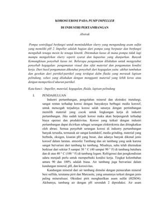 Korosi erosi pada pump impeller | DOCX