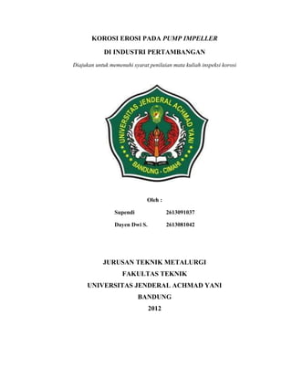 Korosi erosi pada pump impeller | DOCX