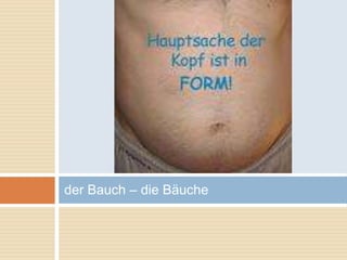 der Bauch – die Bäuche 
 