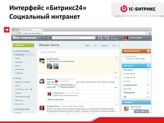 Интерфейс «Битрикс24»
Социальный интранет
 
