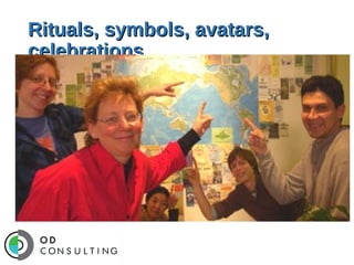 Rituals, symbols, avatars,
celebrations

 