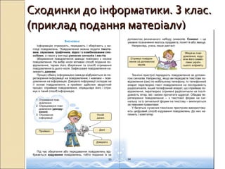 Сходинки до інформатики.Сходинки до інформатики. 33 клас.клас.
((приклад подання матеріалу)приклад подання матеріалу)
 