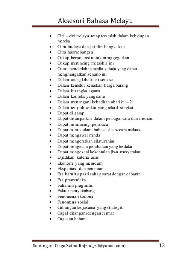 Kosa Kata Dan Ungkapan Menarik Bahasa Melayu SPM