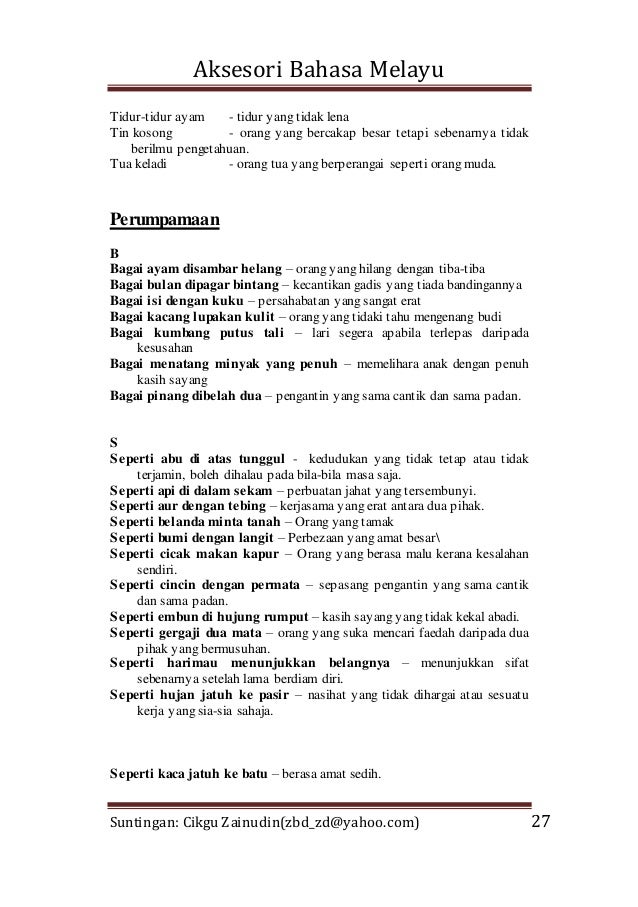 Kosa Kata Dan Ungkapan Menarik Bahasa Melayu SPM