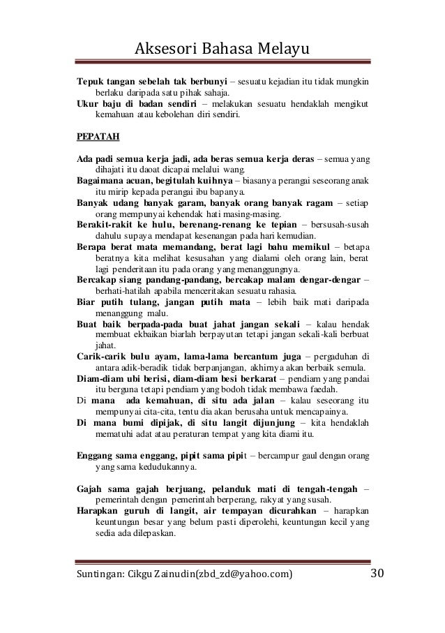 Kosa Kata Dan Ungkapan Menarik Bahasa Melayu SPM