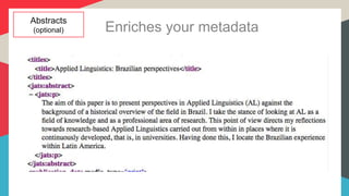 Abstracts
(optional) Enriches your metadata
 