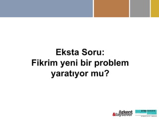 Eksta Soru:
Fikrim yeni bir problem
yaratıyor mu?

 