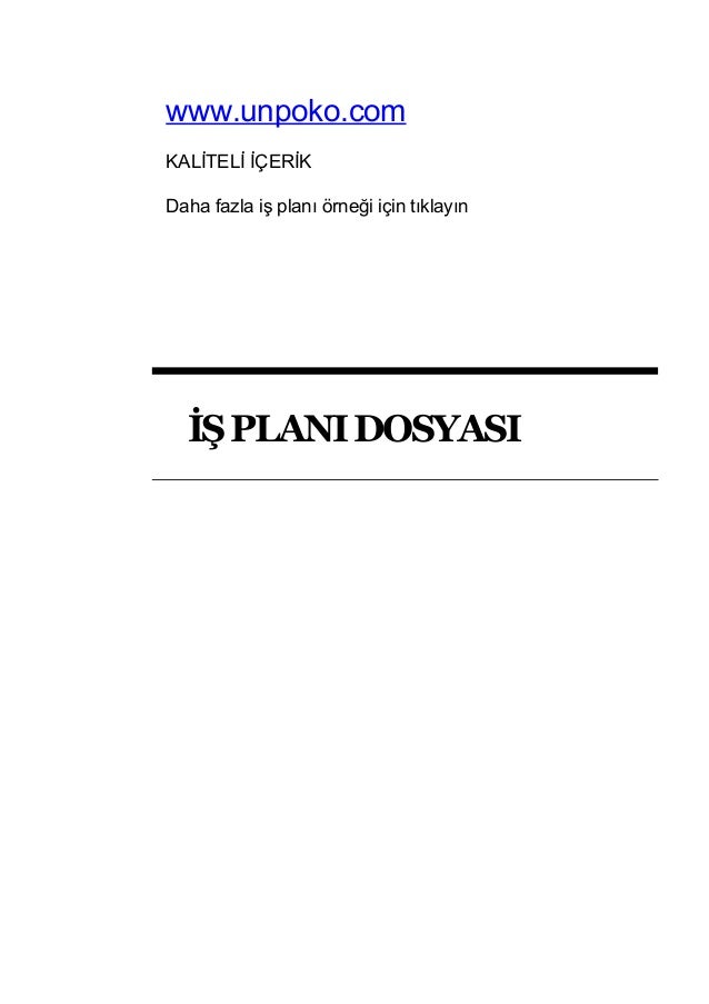 Kosgeb I S Plani Ornegi Konfeksiyon Imalat
