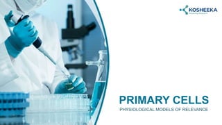 PRIMARY CELLS
PHYSIOLOGICAL MODELS OF RELEVANCE
 